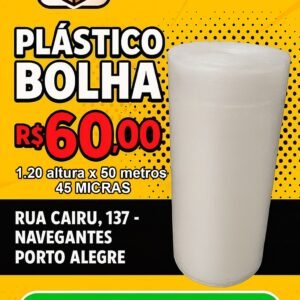 Bobina de Plástico Bolha  - 120m X 100m - 45 micras